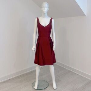 SAMPLE SALE NWT DESSY 2785 Ribbon Red SIZE 8 Silk Shantung.  Pristine